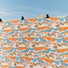 Courtepointe en Lin Lavé Crépuscule sur les Falaises