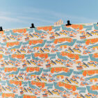 Courtepointe en Lin Lavé Crépuscule sur les Falaises