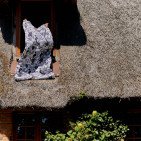 Courtepointe en Lin Lavé Chaumière en Bord de Rivière