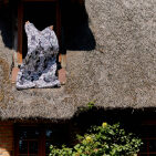 Courtepointe en Lin Lavé Chaumière en Bord de Rivière