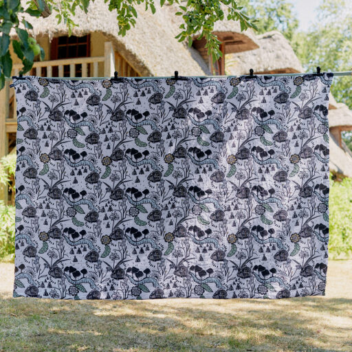 Courtepointe en Lin Lavé Chaumière en Bord de Rivière