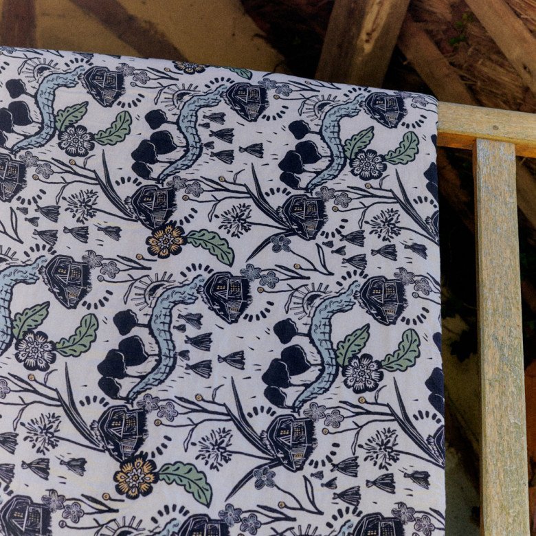 Courtepointe en Lin Lavé Chaumière en Bord de Rivière - Embrin