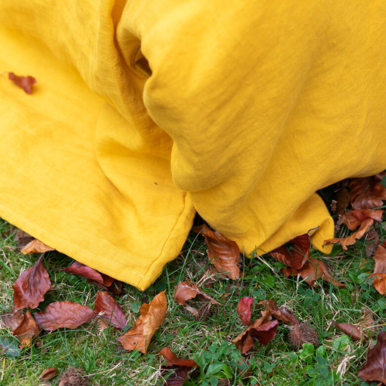 Housse de Couette en Lin Lavé Safran - Embrin