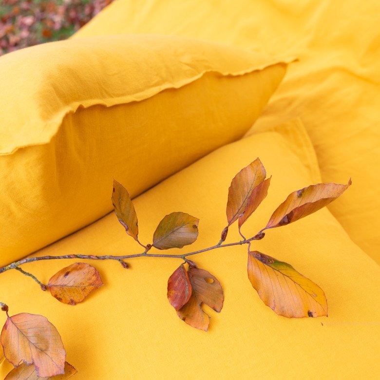 Housse de Couette en Lin Lavé Safran - Embrin