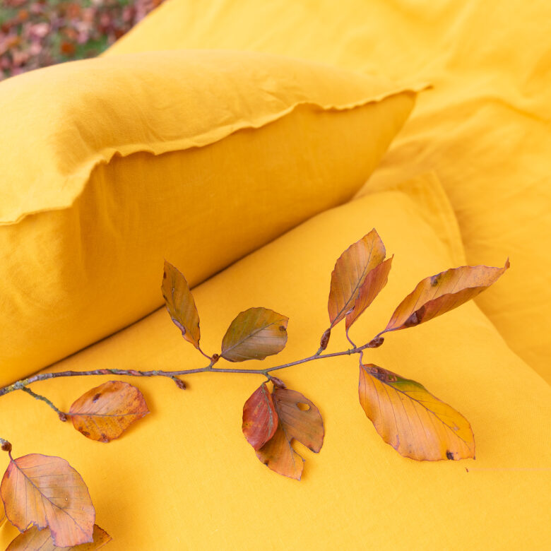 Housse de Couette en Lin Lavé Safran - Embrin