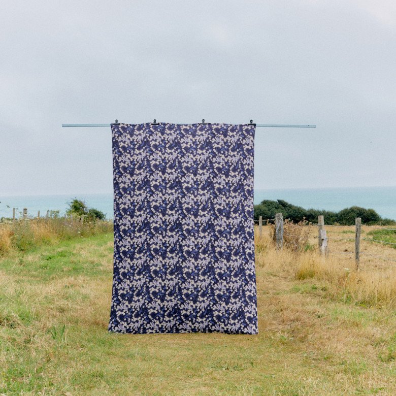 Courtepointe en Lin Lavé Jardin Zen - Embrin