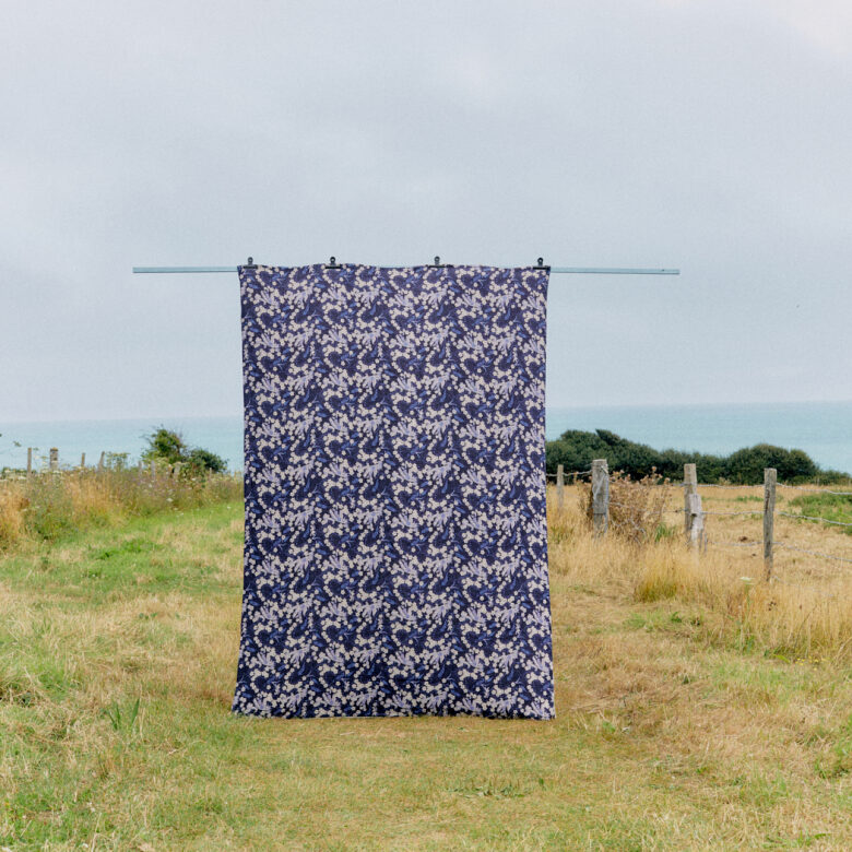 Courtepointe en Lin Lavé Jardin Zen - Embrin