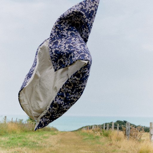 Courtepointe en Lin Lavé Jardin Zen