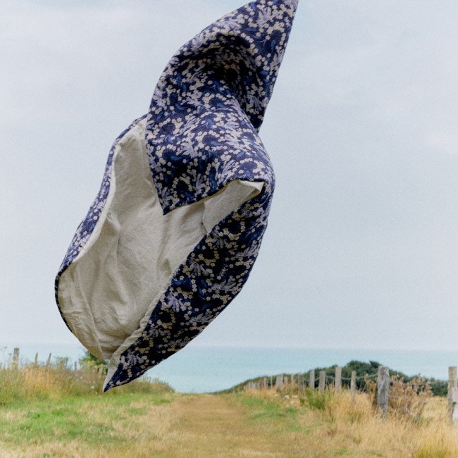 Courtepointe en Lin Lavé Jardin Zen