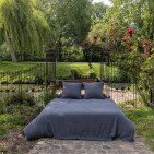 Housse de Couette en Lin Lavé Gris Silex
