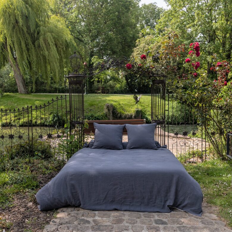 Housse de Couette en Lin Lavé Gris Silex - Embrin