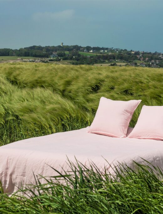 Housse de Couette en Lin Lavé Pétale de Rose