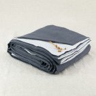 Housse de Couette en Lin Lavé Gris Silex Bicolore