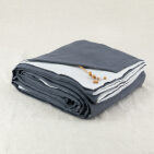 Housse de Couette en Lin Lavé Gris Silex Bicolore