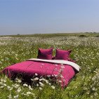 Housse de Couette en Lin Lavé Rose Bruyère Bicolore