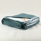 Housse de Couette en Lin Lavé Vert Forêt Bicolore