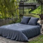 Taie d'Oreiller en Lin Lavé Gris Silex