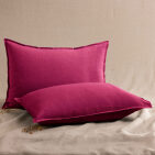 Taie d'Oreiller en Lin Lavé Rose Bruyère