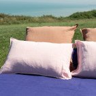 Taie d'Oreiller en Lin Lavé Pétale de Rose