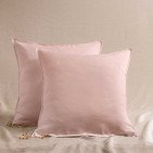 Taie d'Oreiller en Lin Lavé Pétale de Rose