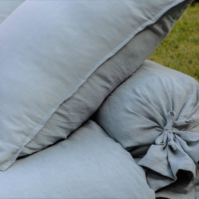 Taie d'Oreiller en Lin Lavé Vert Céladon - Embrin