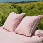 Drap Plat en Lin Lavé Pétale de Rose