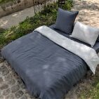 Drap Housse en Lin Lavé Gris Silex