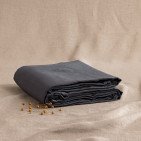 Drap Housse en Lin Lavé Gris Silex