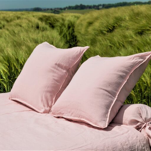 Drap Housse en Lin Lavé Pétale de Rose