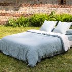Drap Housse en Lin Lavé Vert Céladon