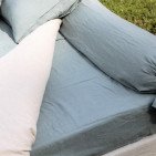 Drap Housse en Lin Lavé Vert Céladon