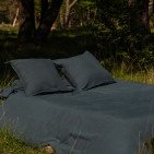 Taie de Traversin en Lin Lavé Vert Forêt