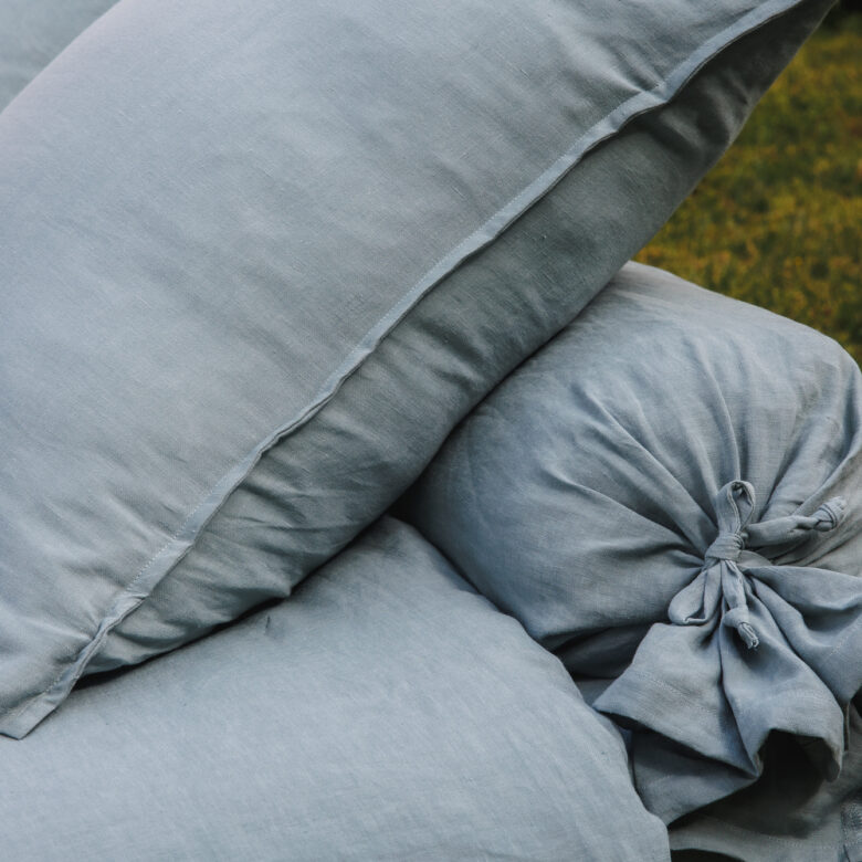 Taie de Traversin en Lin Lavé Vert Céladon - Embrin