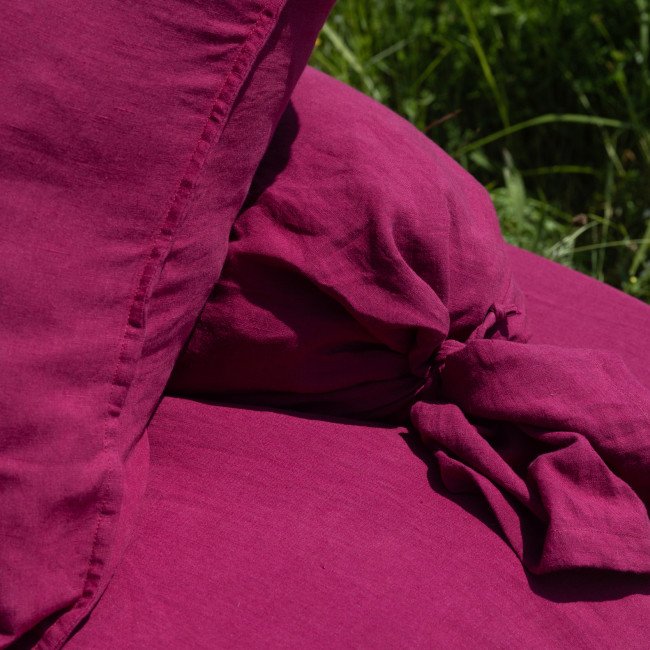 Taie de Traversin en lin lavé Rose Bruyère