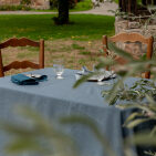 Slate Washed Linen Tablecloth