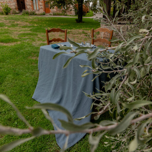 Nappe en lin lavé Ardoise