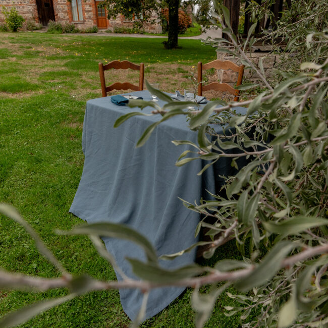Nappe en lin lavé Ardoise