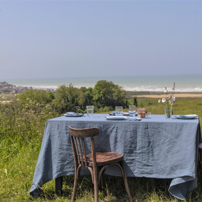 Nappe en lin lavé Ardoise
