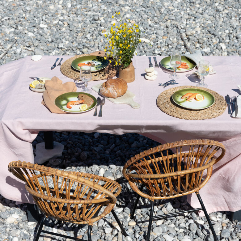 Nappe en lin lavé Pétale de Rose - Embrin