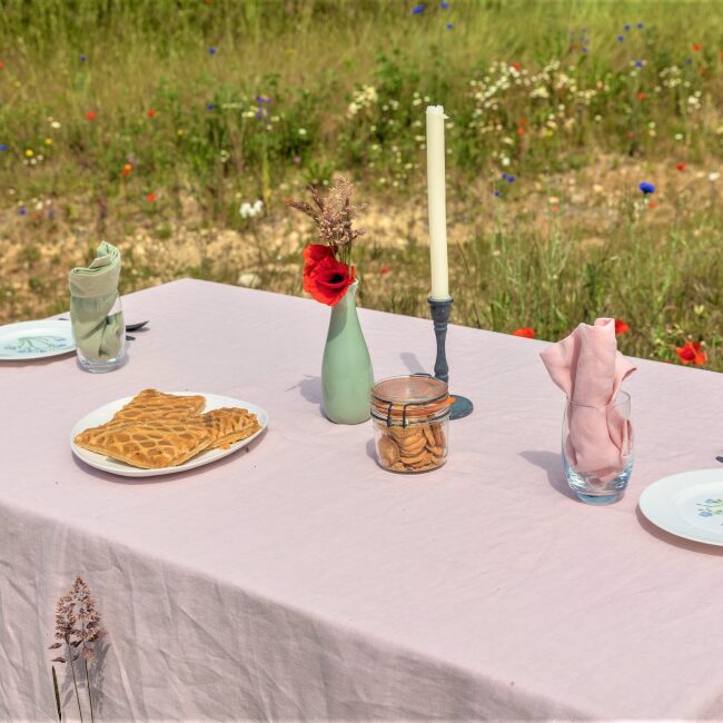 Nappe en lin lavé Pétale de Rose