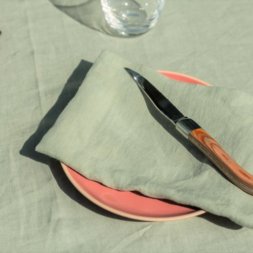 Serviettes de table en lin lavé Tilleul (lot de 4)