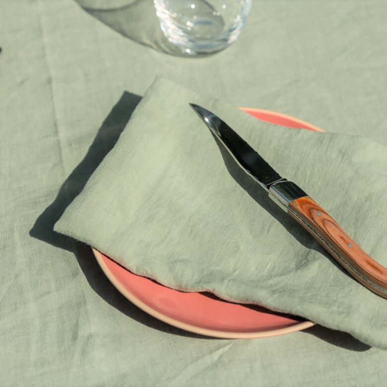 Serviettes de table en lin lavé Tilleul (lot de 4) - Embrin