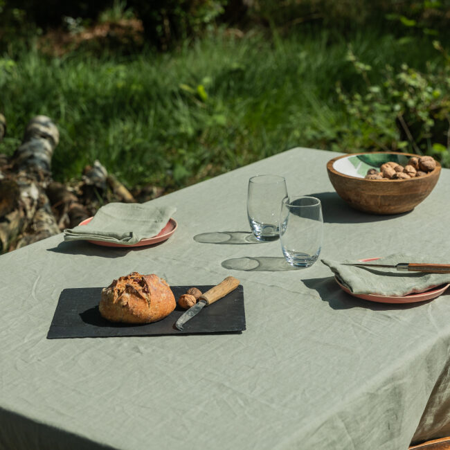 Serviettes de table en lin lavé Tilleul (lot de 4)