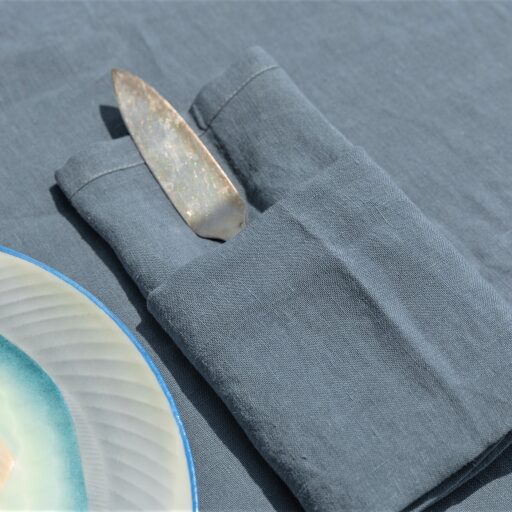 Serviettes de table en lin lavé Ardoise (lot de 4)