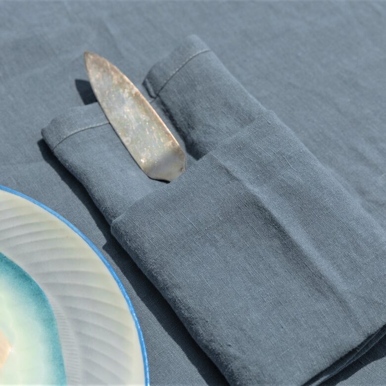 Serviettes de table en lin lavé Ardoise (lot de 4) - Embrin