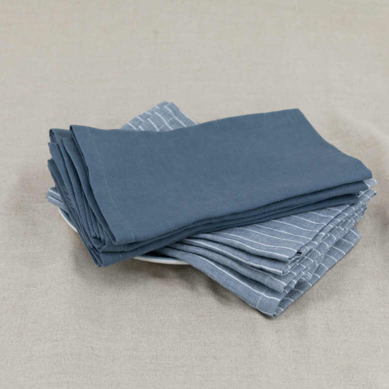 Serviettes de table en lin lavé Ardoise (lot de 4) - Embrin