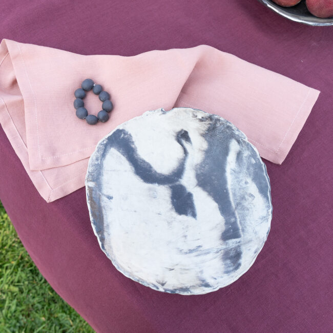 Serviettes de table en lin lavé Pétale de Rose (lot de 4)