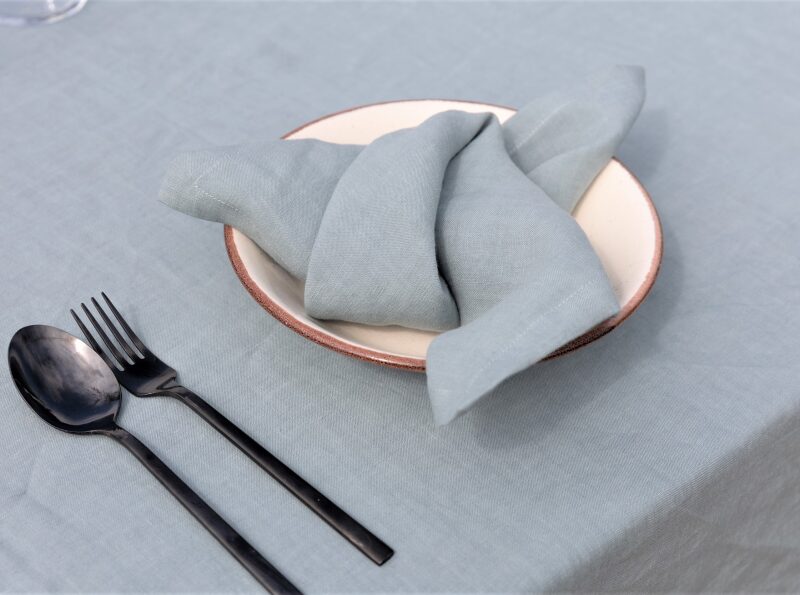 Serviettes de table en lin lavé Celadon (lot de 4)