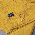 Serviette Nid d'Abeille en Lin Lavé Safran