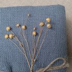 Serviette Nid d'Abeille en Lin Lavé Bleu Ardoise